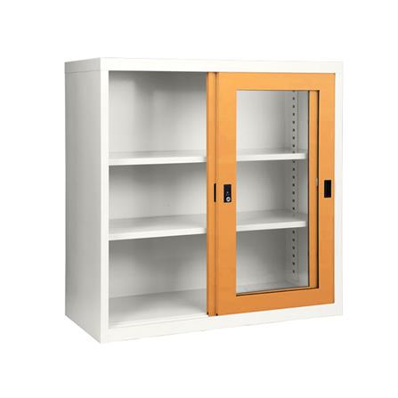 ตู้เหล็กบานเลื่อนกระจก KIOSK SGD-3 DG/OR สีส้ม_2