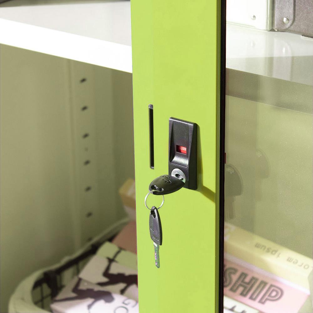 ตู้เหล็กบานเลื่อนกระจก KIOSK SGD-3 DG/GR สีเขียว