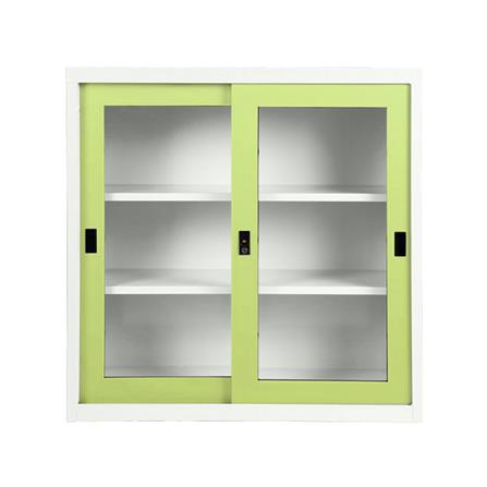 ตู้เหล็กบานเลื่อนกระจก KIOSK SGD-3 DG/GR สีเขียว