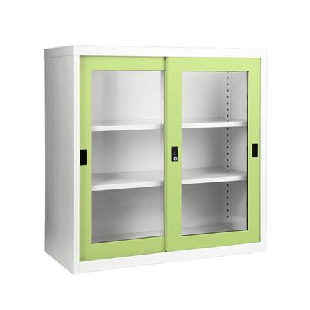 ตู้เหล็กบานเลื่อนกระจก KIOSK SGD-3 DG/GR สีเขียว_1