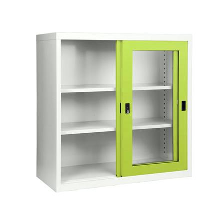 ตู้เหล็กบานเลื่อนกระจก KIOSK SGD-3 DG/GR สีเขียว_2