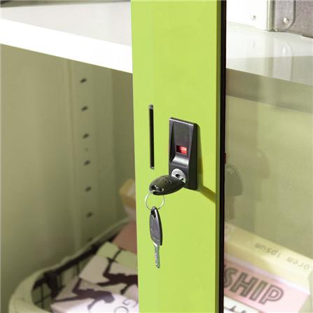 ตู้เหล็กบานเลื่อนกระจก KIOSK SGD-3 DG/GR สีเขียว_3