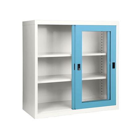 ตู้เหล็กบานเลื่อนกระจก KIOSK SGD-3 DG/BO สีฟ้า_2