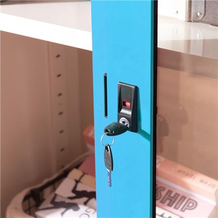 ตู้เหล็กบานเลื่อนกระจก KIOSK SGD-3 DG/BO สีฟ้า_3