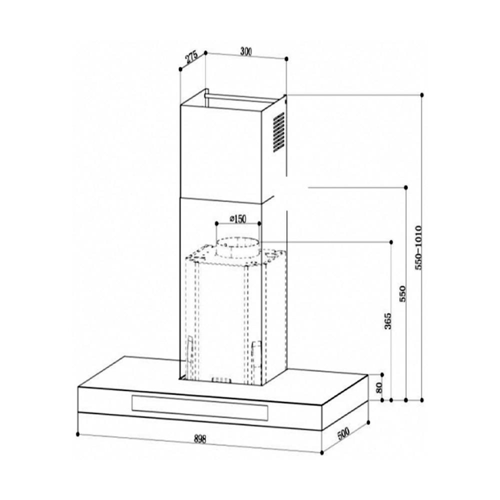 เครื่องดูดควันกระโจม MEX K637BFX90 90 ซม.