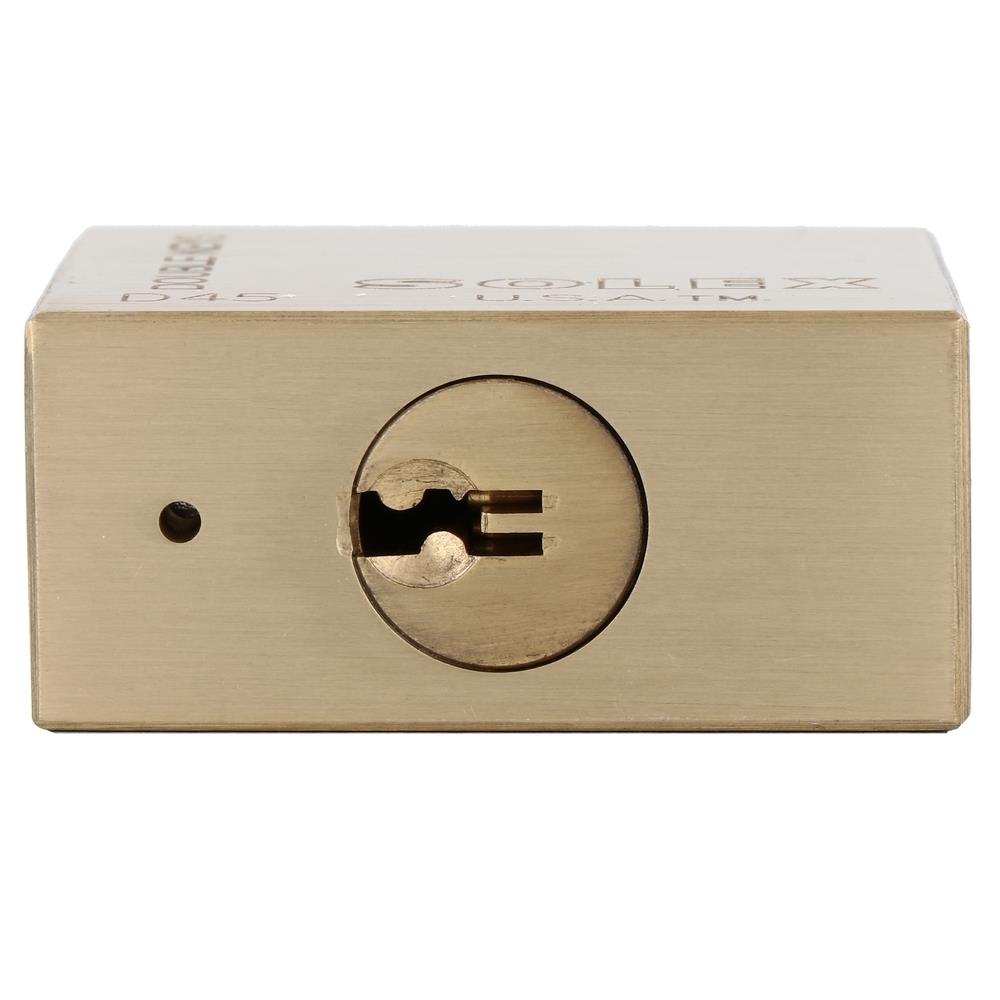 กุญแจลูกปืน SOLEX D45 45 มม. สีทองเหลืองขัดเงา