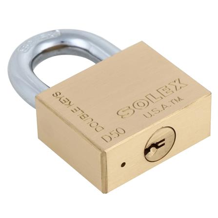 กุญแจลูกปืน SOLEX D50 50 มม. สีทองเหลืองขัดเงา_1