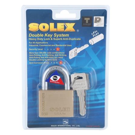 กุญแจลูกปืน SOLEX D50 50 มม. สีทองเหลืองขัดเงา_2