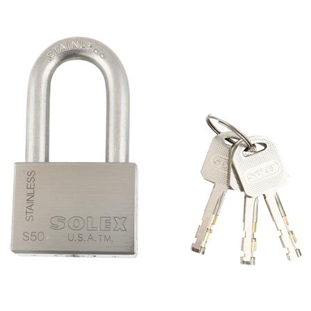กุญแจลูกปืน SOLEX S50L-PREMIUM 50 มม. สีสเตนเลส