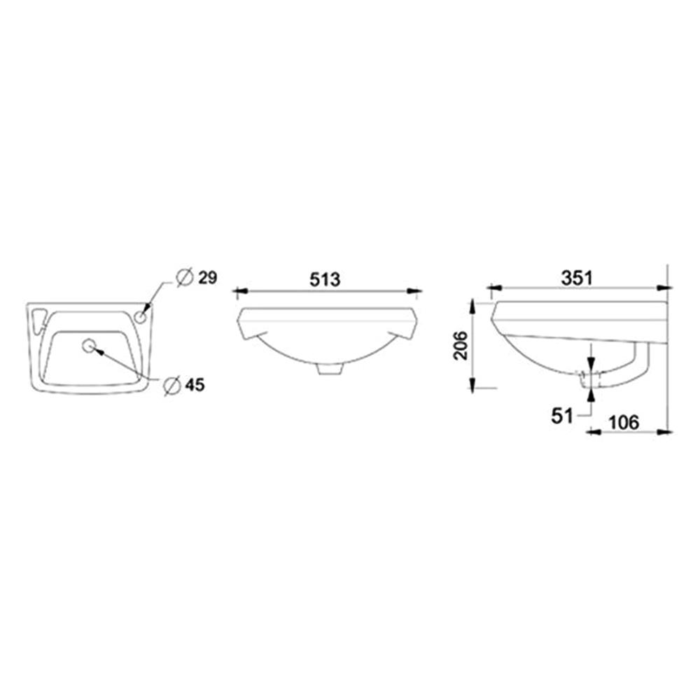 อ่างล้างหน้าแขวน NASCO NL-085W-A สีขาว