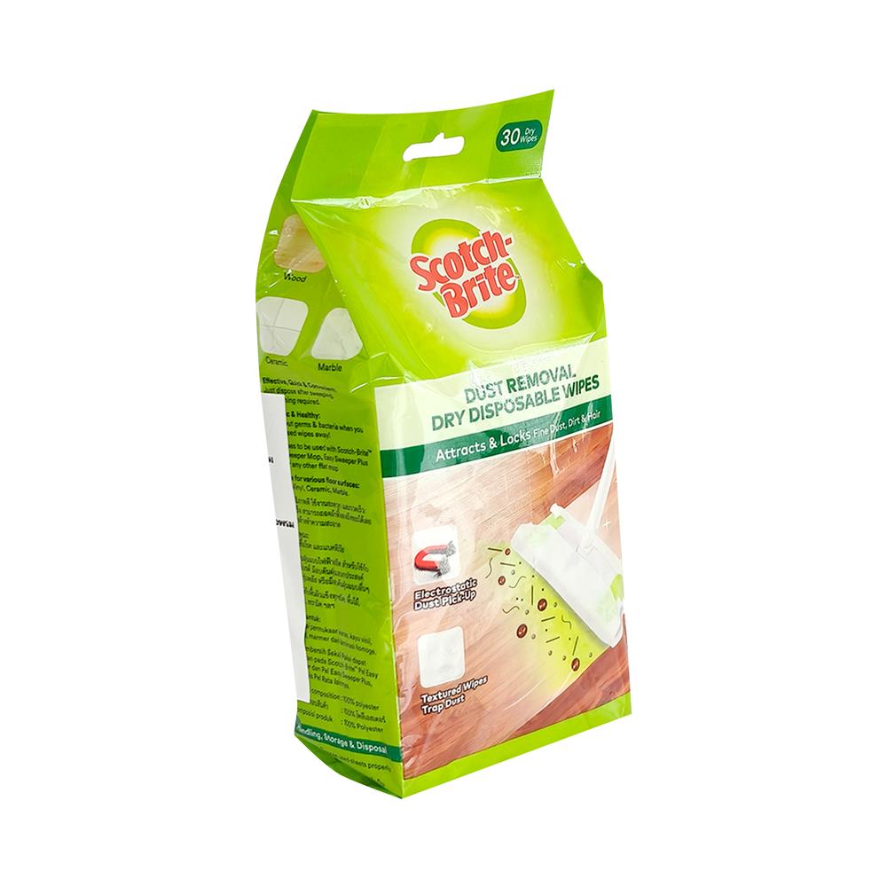รีฟิลผ้าเช็ดเก็บฝุ่นไฟฟ้าสถิตชนิดแห้ง SCOTCH-BRITE BASIC 30 แผ่น สีขาว