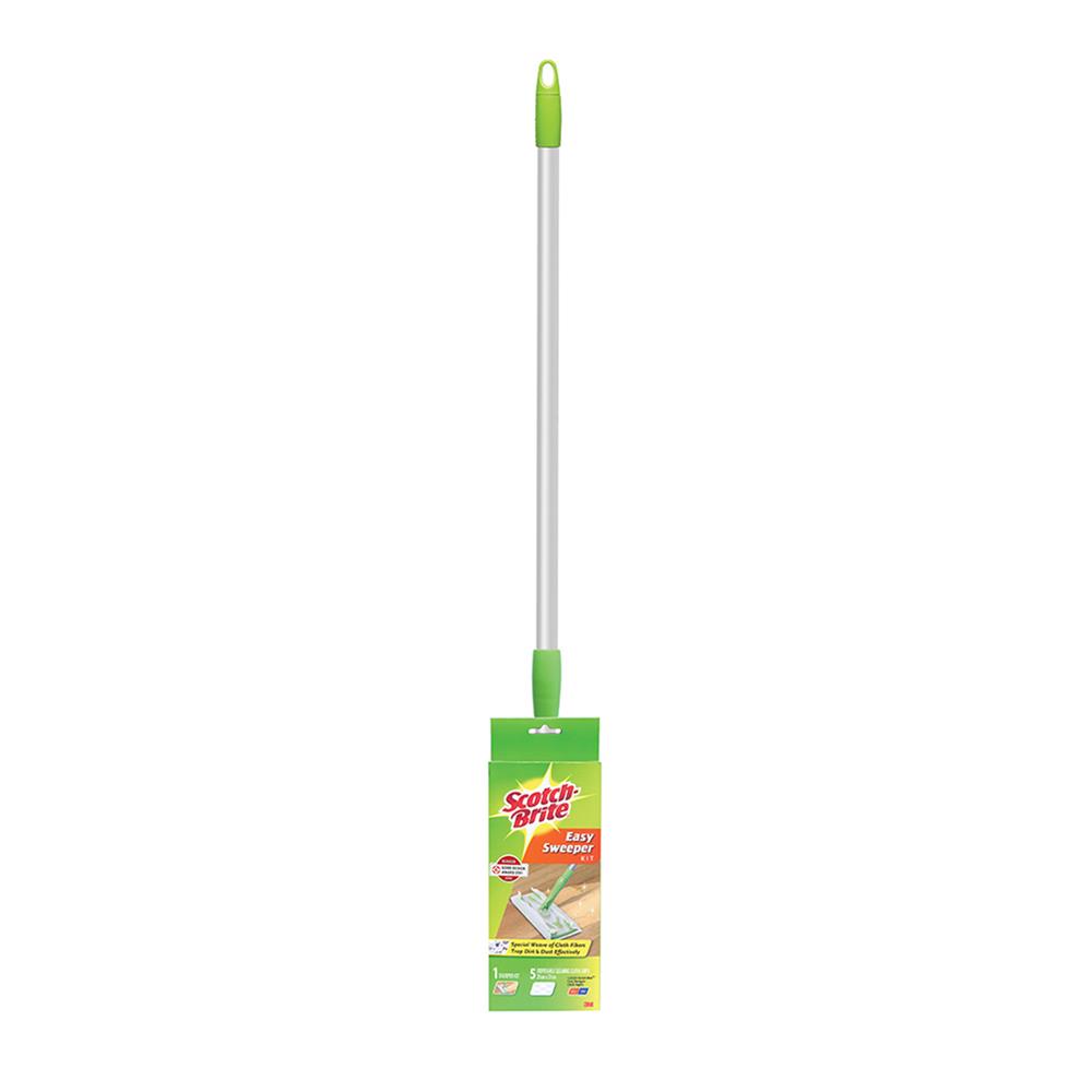 ไม้ม็อบดันฝุ่นอเนกประสงค์ SCOTCH-BRITE EASY SWEEPER STARTER KIT 11 นิ้ว สีเขียว