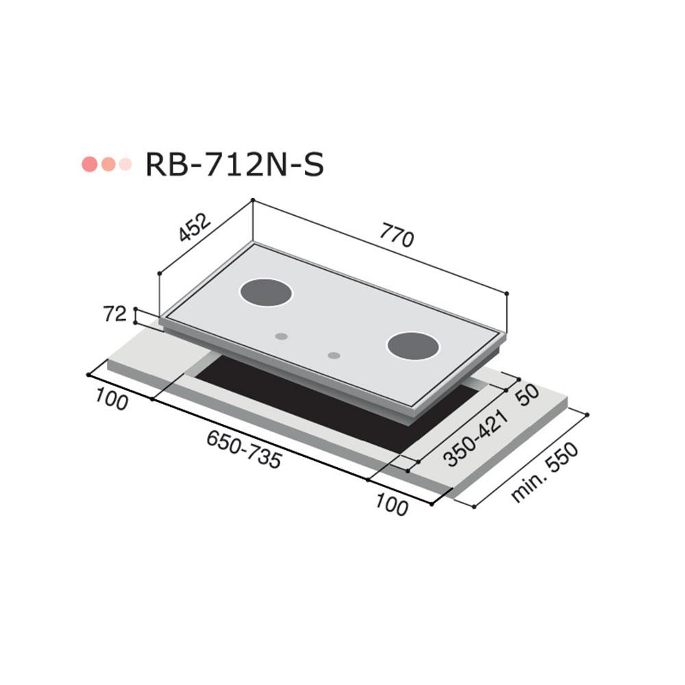 เตาฝังแก๊ส RINNAI RB-712N-S 77 ซม.