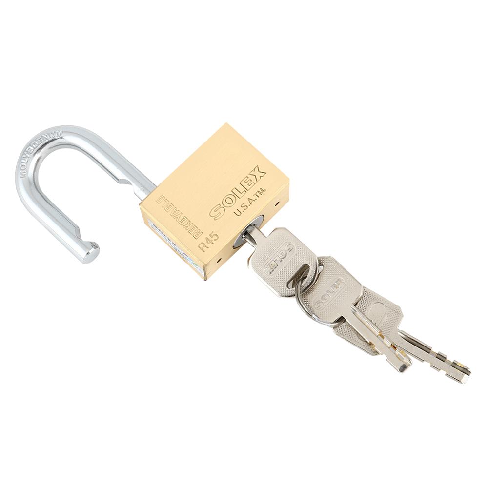 กุญแจมาสเตอร์คีย์ SOLEX PLUS10:1 45 มม. สีทองเหลืองขัดเงา 10 ตัว/ชุด