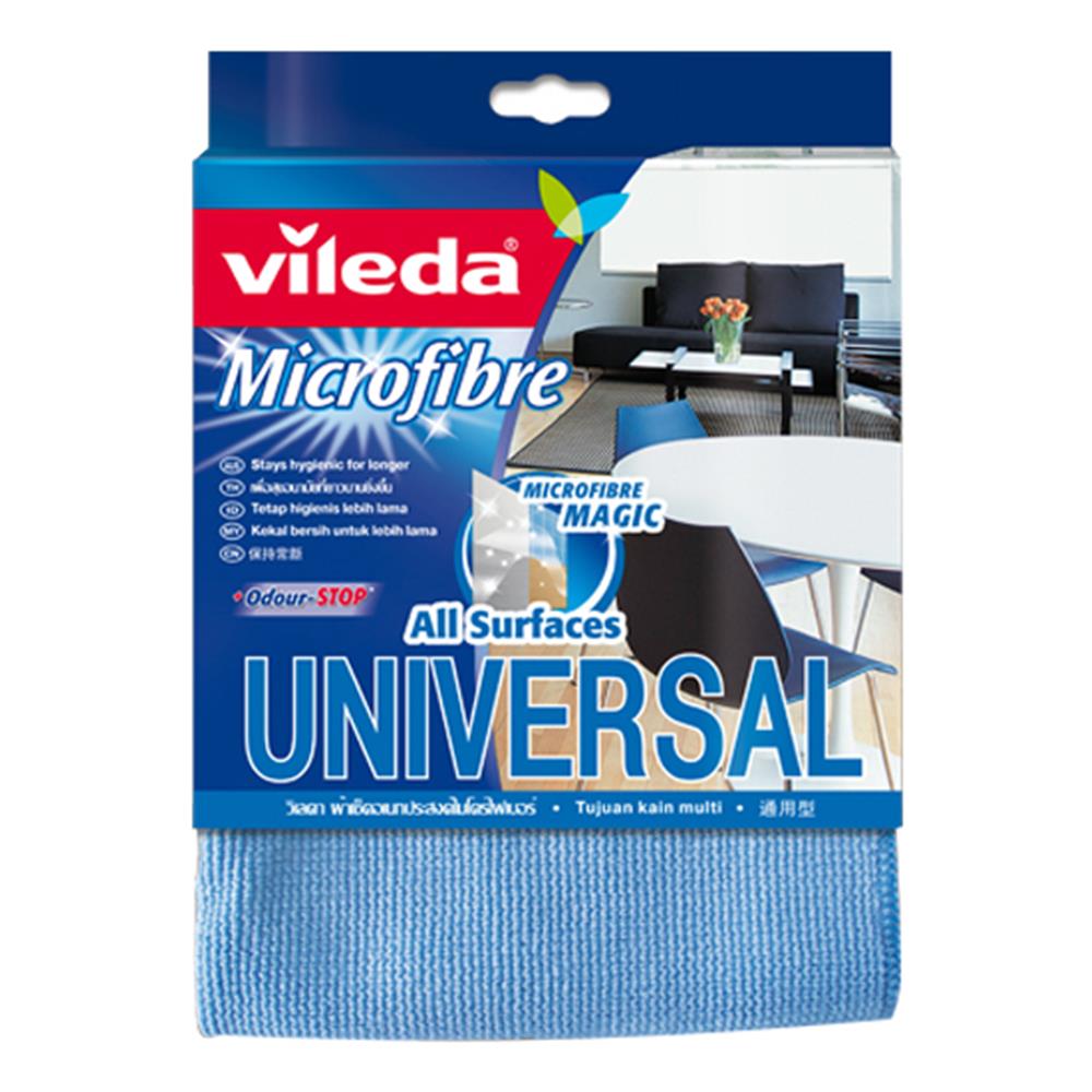ผ้าไมโครไฟเบอร์ทำความสะอาดคราบมัน VILEDA 18x26cm สีฟ้า