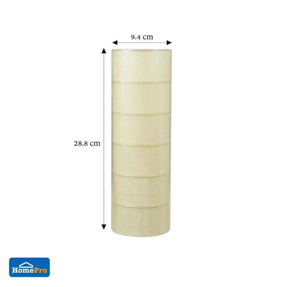 เทปOPP PACK IN 2 นิ้ว X 45 หลา สีใส บรรจุ 6 ม้วน