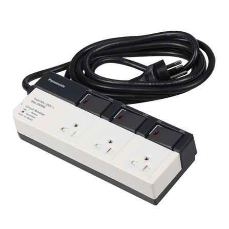 รางปลั๊กไฟ 3 ช่อง 3 สวิตซ์ PANASONIC WCHG 28334 3 ม._1