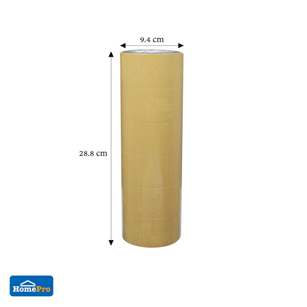 เทปOPP PACK IN 2 นิ้ว X 45 หลา สีน้ำตาล บรรจุ 6 ม้วน