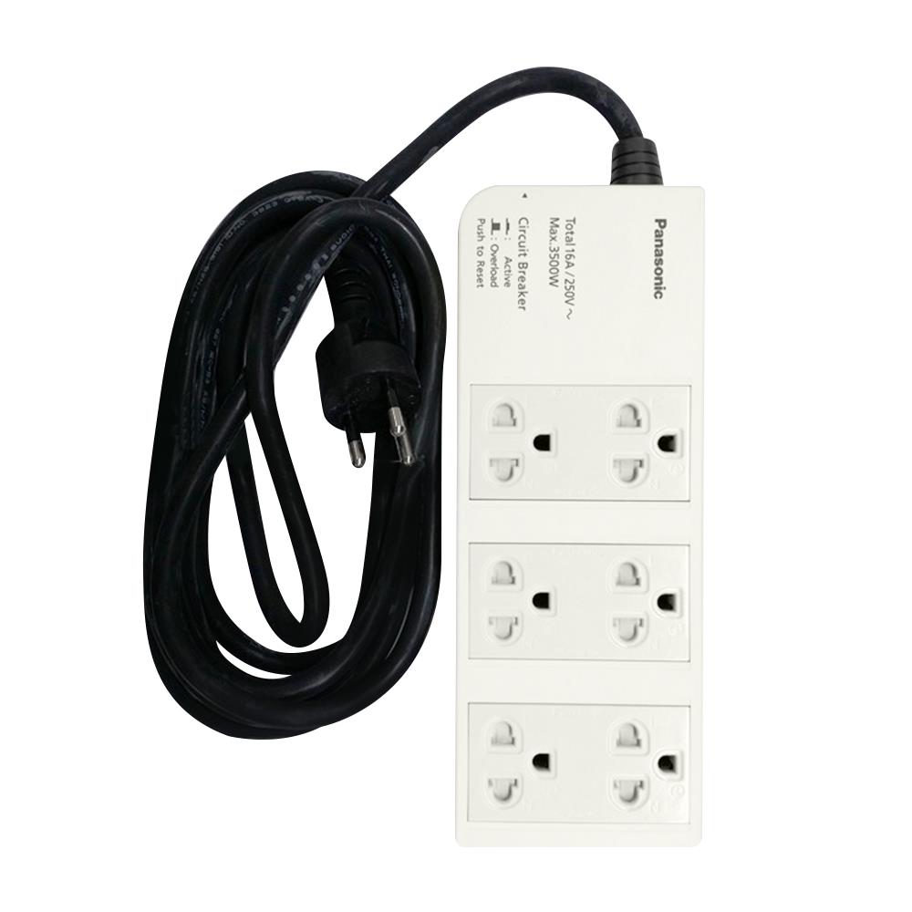 รางปลั๊กไฟ 6 ช่อง PANASONIC WCHG 2836 3 ม.