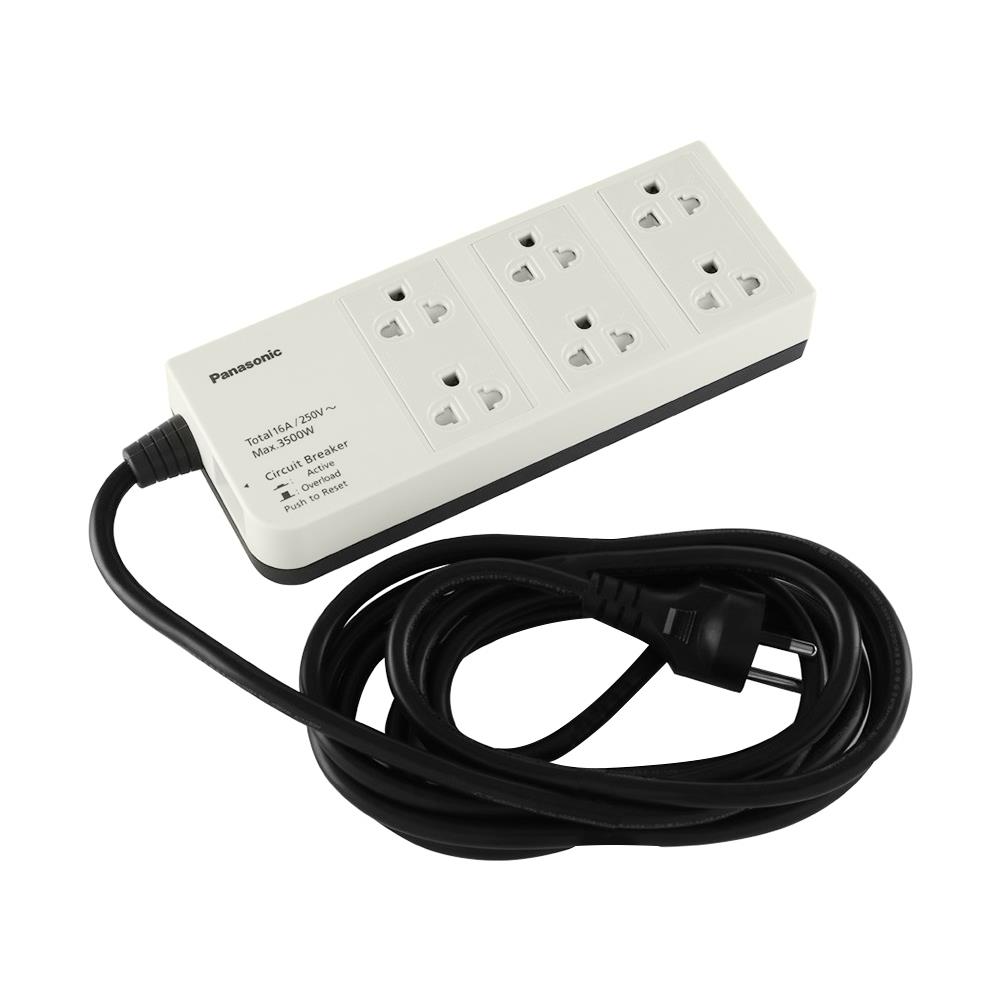 รางปลั๊กไฟ 6 ช่อง PANASONIC WCHG 2836 3 ม.