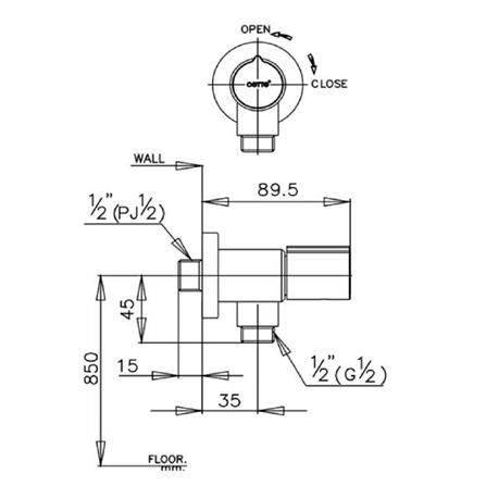 วาล์วฝักบัว 1 ทาง COTTO CT1078C30X (HM)_1