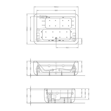 อ่างน้ำวนอัดอากาศ CRISTINA NOVA190130 190 ซม. สีขาว_4