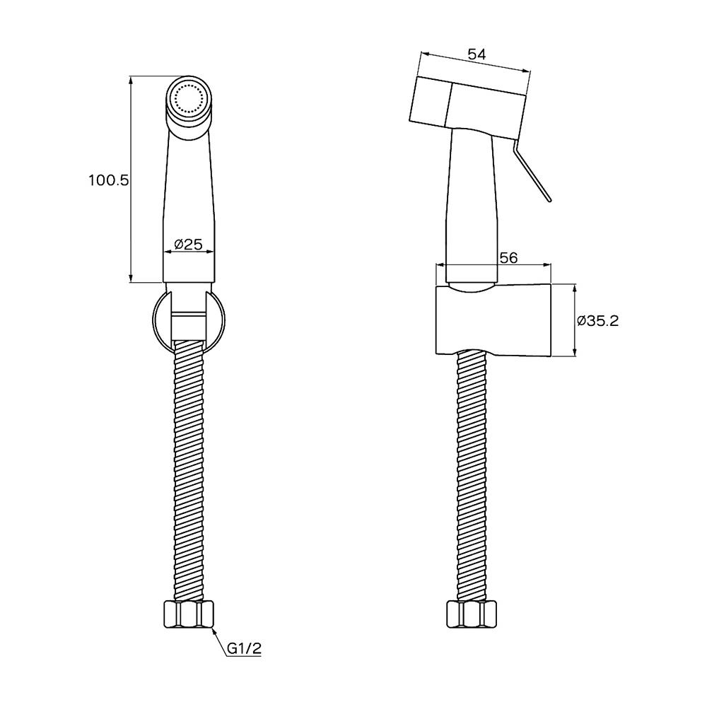 สายฉีดชำระครบชุด WS-0491PB สีดำ