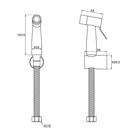 สายฉีดชำระครบชุด WS-0491PB สีดำ_2