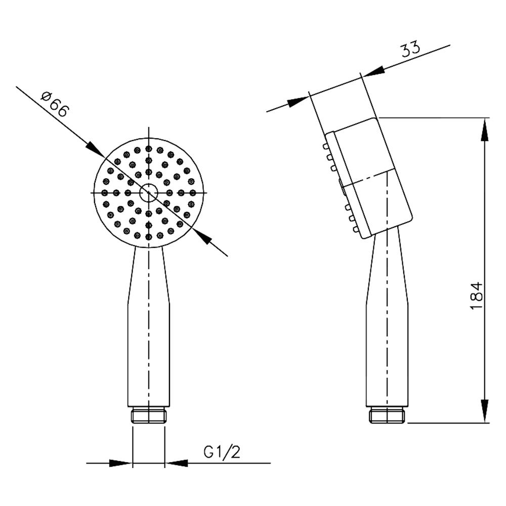 ชุดฝักบัวสายอ่อน 1 ระดับ WS WS-8130PB สีดำ