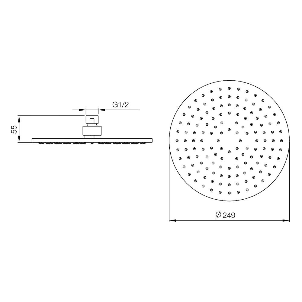 ฝักบัวก้านแข็ง OH WS-8210R 25 ซม.