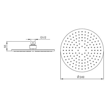 ฝักบัวก้านแข็ง OH WS-8210R 25 ซม._1