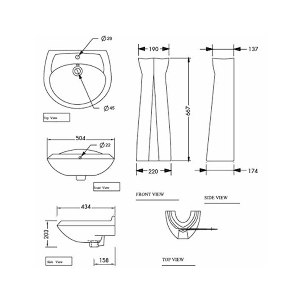 อ่างล้างหน้าขาตั้ง NASCO NL-093W-A/NL-022W-A