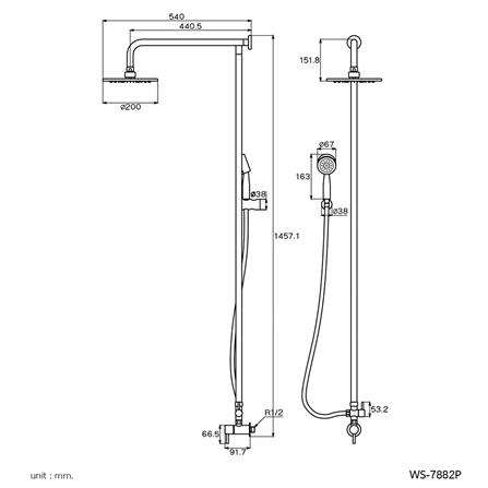 ฝักบัว RAIN SHOWER เดี่ยว WS WS-7882P_1