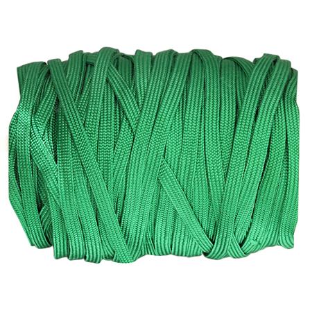 เชือกถักแบน ตราดอกบัว 1/2 นิ้ว x 100 เมตร สีเขียว_0