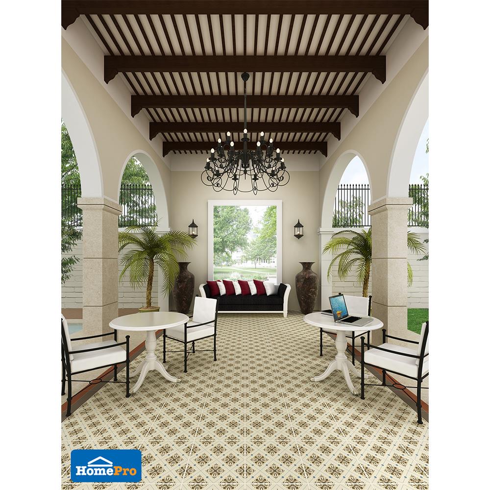 กระเบื้องพื้น 16x16 นิ้ว TARA โคโลเนียล เบจ EXC A 0.96 ตร.ม.