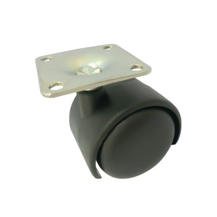 ลูกล้อไนลอน ZAPCO แป้นหมุน ไม่มีเบรก 1.5 นิ้ว สีดำ