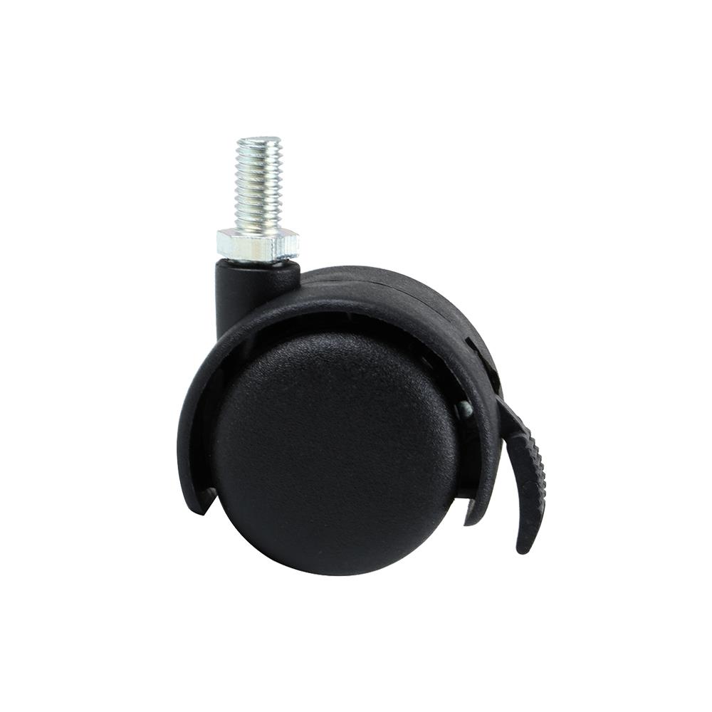 ลูกล้อไนลอน ZAPCO สกรูหมุน มีเบรก 1.5 นิ้ว สีดำ