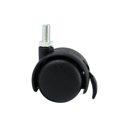 ลูกล้อไนลอน ZAPCO สกรูหมุน มีเบรก 1.5 นิ้ว สีดำ