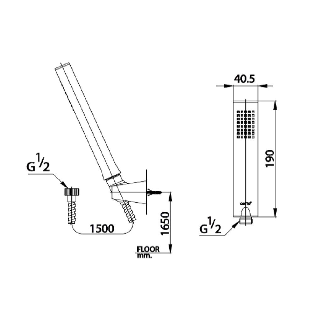 ชุดฝักบัวสายอ่อน 1 ระดับ COTTO Z92(HM) สีโครม