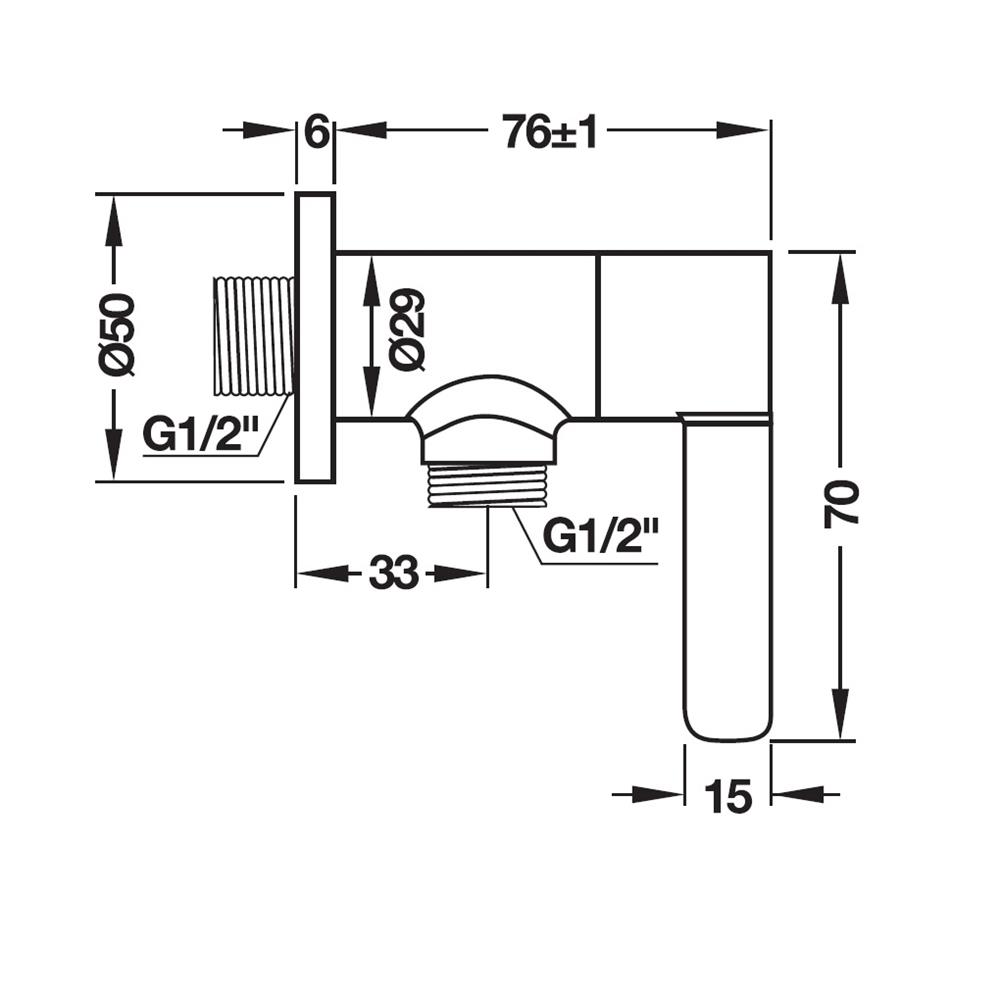 วาล์วฝักบัว 1 ทาง HAFELE 495.61.046