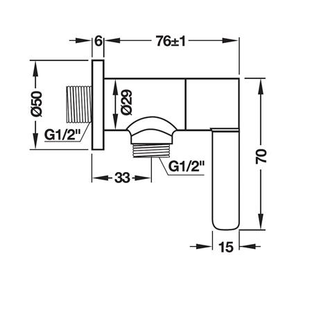 วาล์วฝักบัว 1 ทาง HAFELE 495.61.046_1