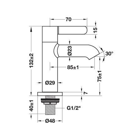 ก๊อกอ่างล้างหน้าเดี่ยว HAFELE 495.61.040 สีโครม_1