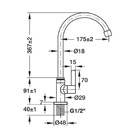ก๊อกซิงค์เดี่ยวเคาน์เตอร์ HAFELE 495.61.042 สีโครม_3