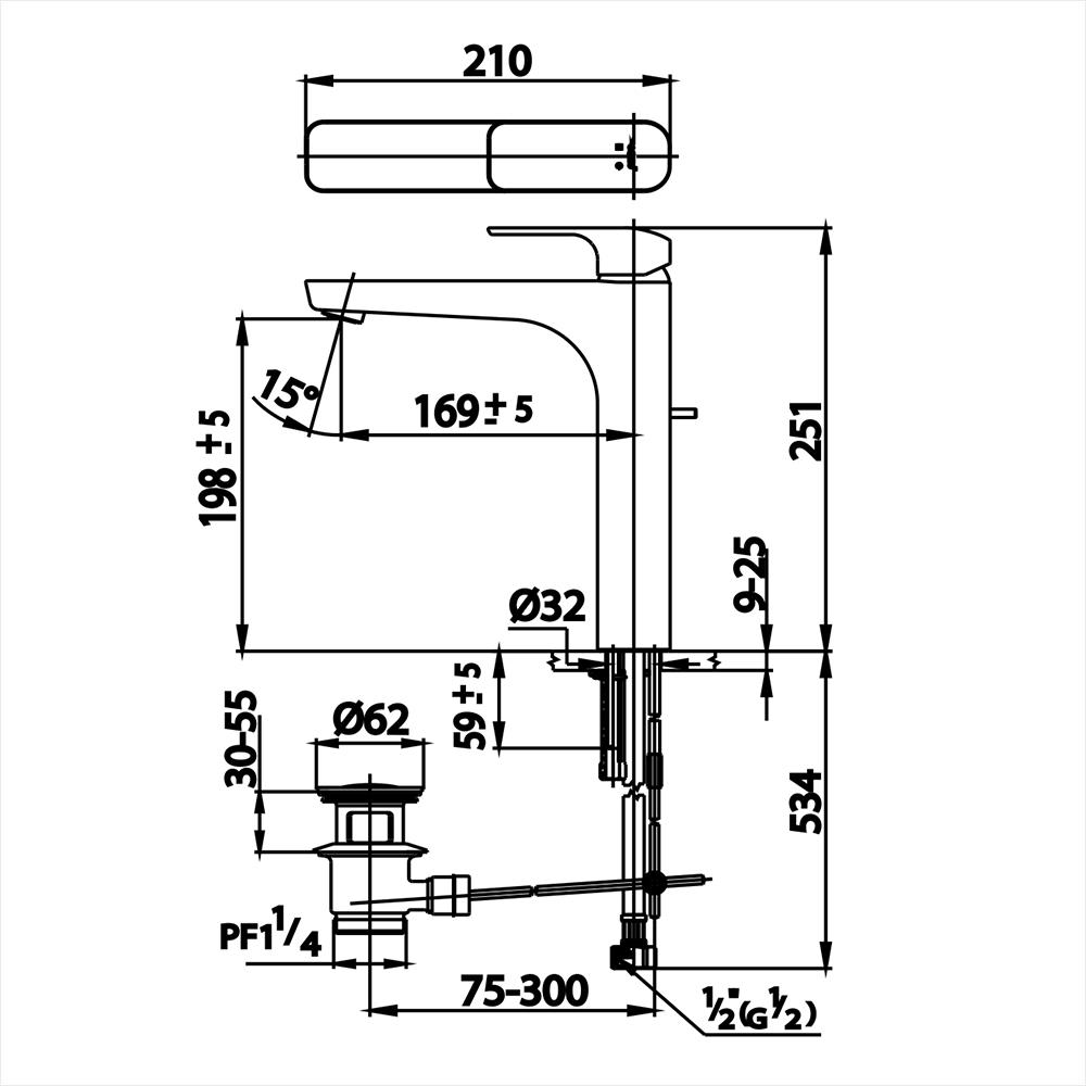 ก๊อกอ่างล้างหน้าผสม COTTO CT2144AY สีโครม