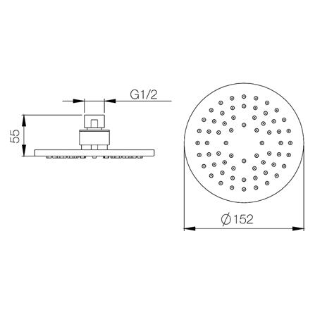 ฝักบัวก้านแข็ง WS WS-8261R 15 ซม._1