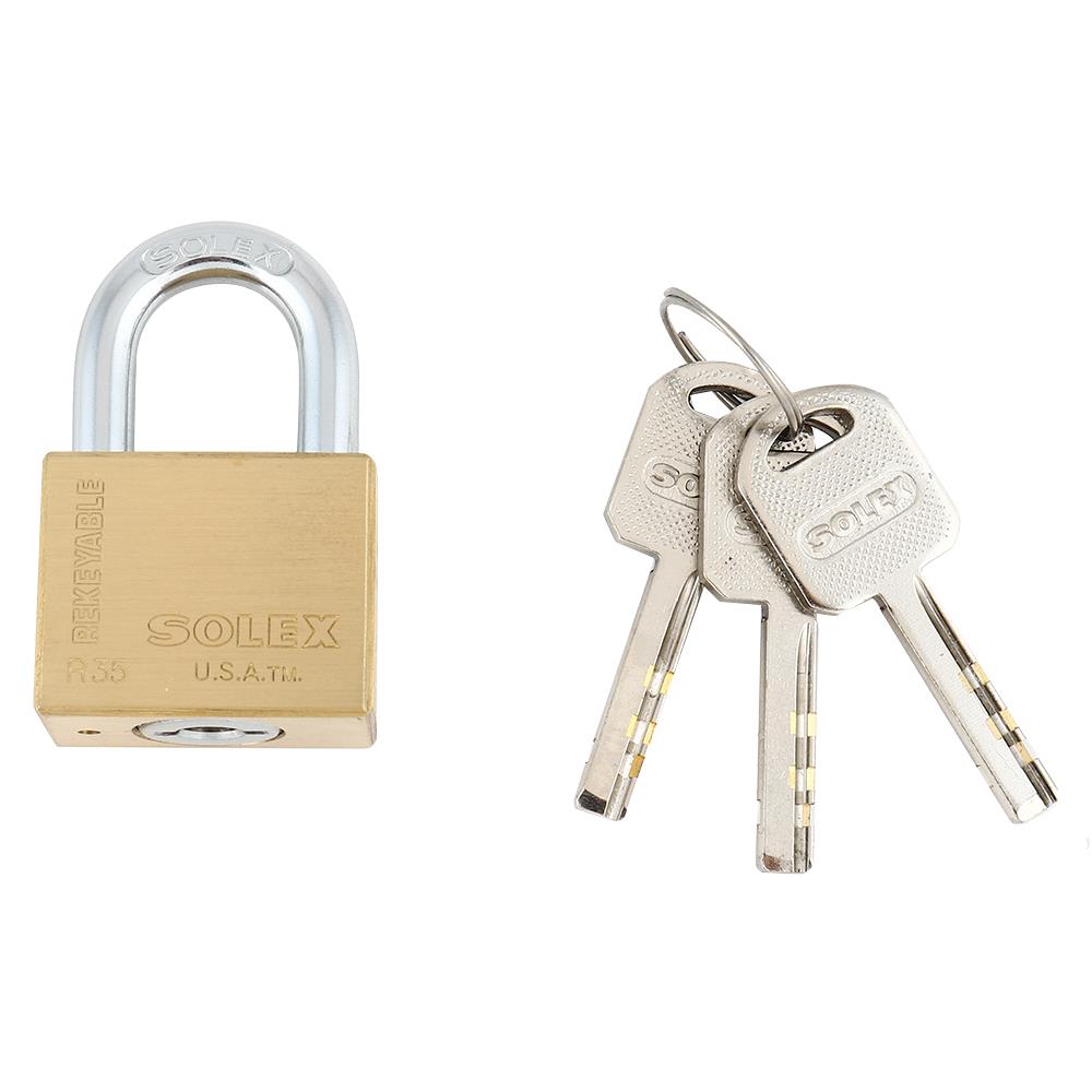 กุญแจมาสเตอร์คีย์ SOLEX PLUS10:1 35 มม. สีทองเหลืองขัดเงา 10 ตัว/ชุด