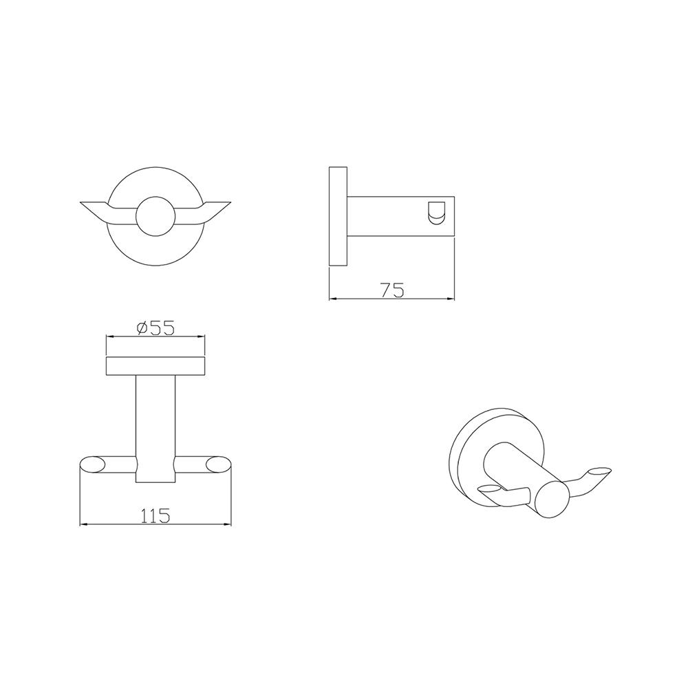 ขอแขวนผ้า NOVABATH IS-972 สีโครม