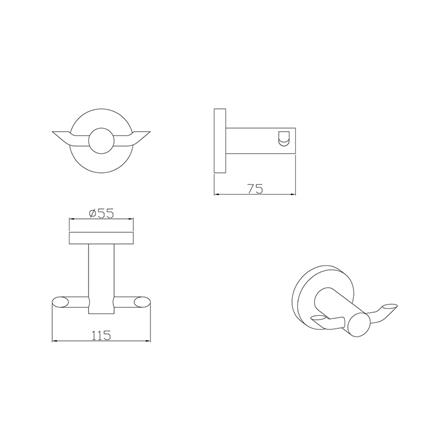 ขอแขวนผ้า NOVABATH IS-972 สีโครม_3