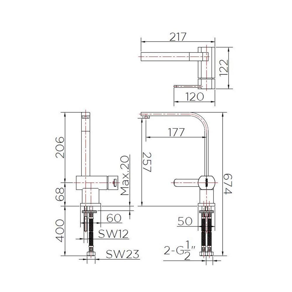 ก๊อกซิงค์ผสมเคาน์เตอร์ KARAT FAUCET KF-20-927-50