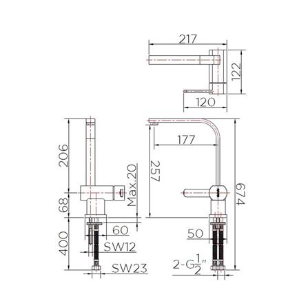ก๊อกซิงค์ผสมเคาน์เตอร์ KARAT FAUCET KF-20-927-50_1